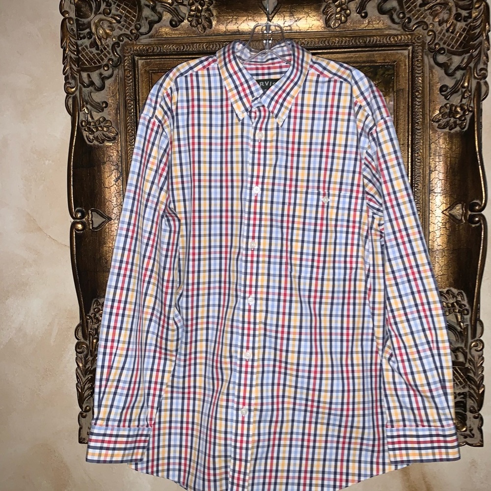 ORVIS MEN’s plaid dress shirt size XL  mint